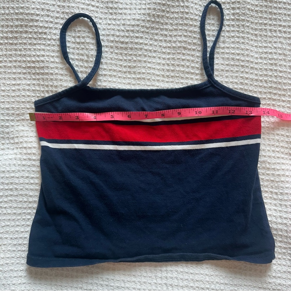Brandy Melville blue red and white striped cropped tank top women’s crop top - Picture 3 of 5